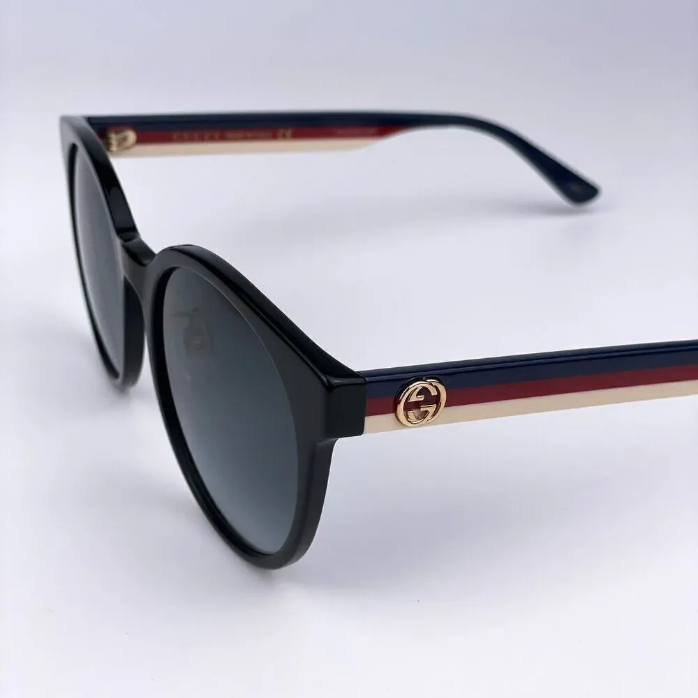 SALE! NEW Gucci GG0416SK LOGO 001 Black Grey Gradient Round Women Sunglasses - Picture 4 of 12